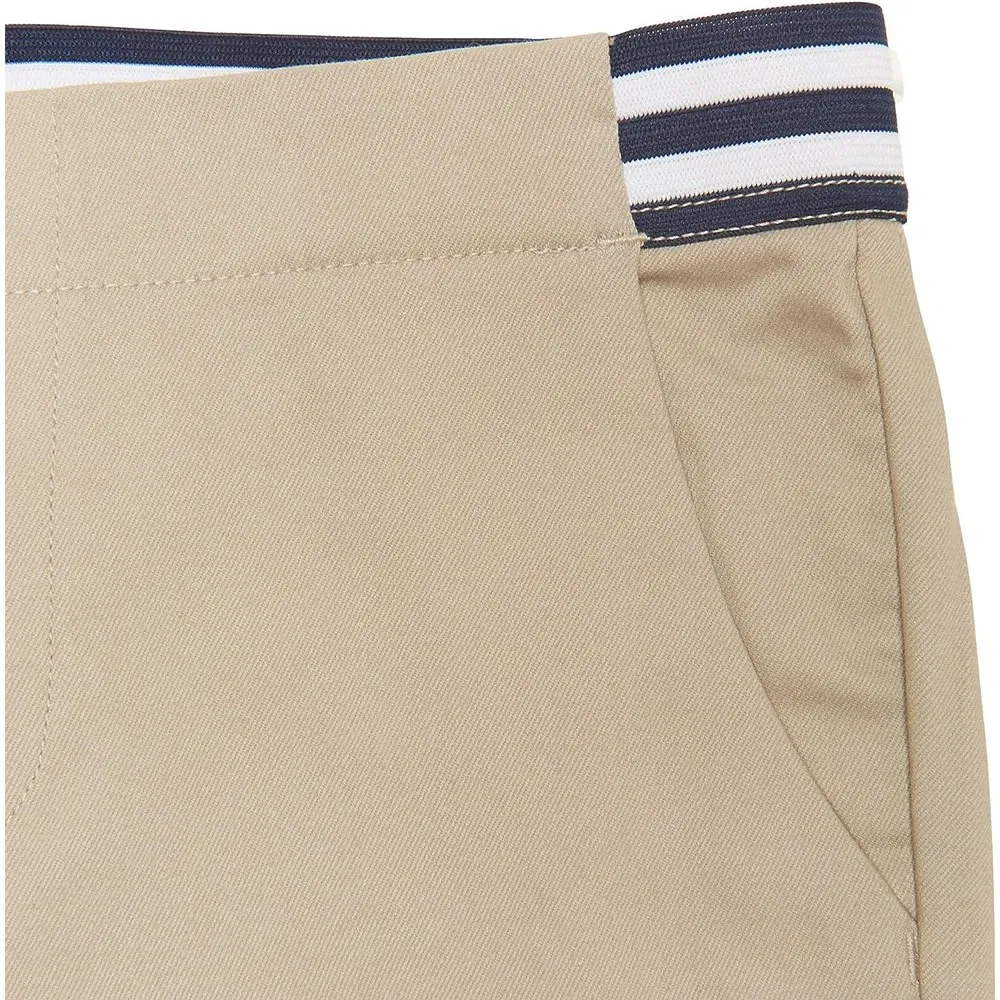 Navy Blue Slim Fit Kids Uniform Pants Stretchy School Trousers with Waist Stripes for Boys &amp; Girls