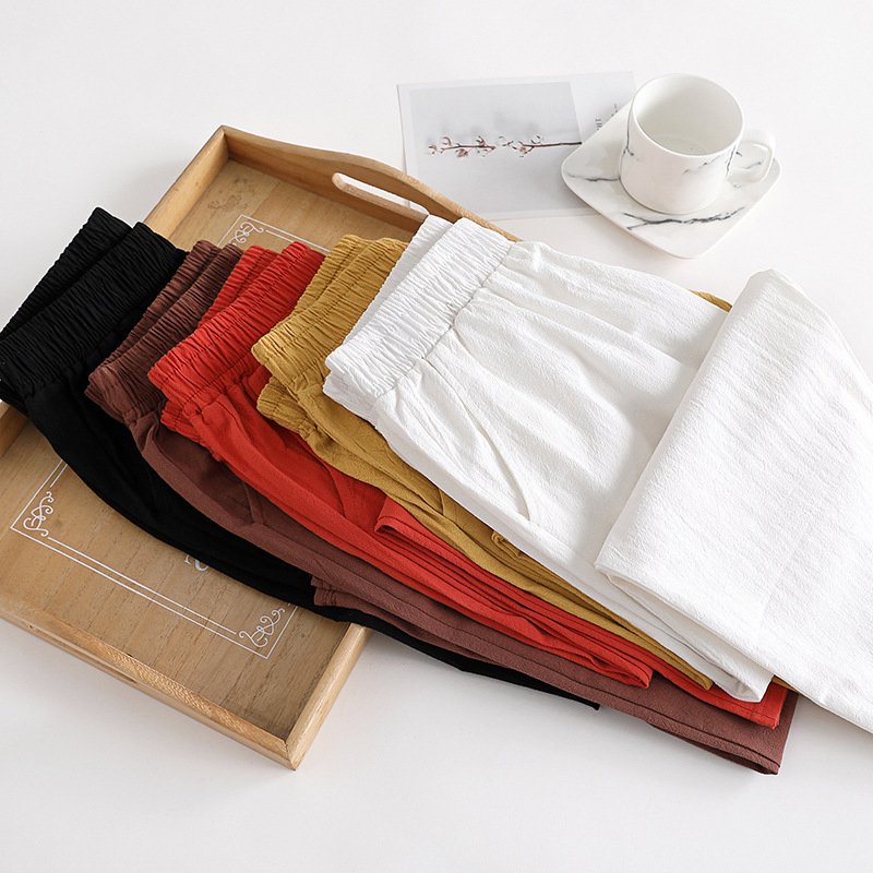 Spring Summer Cotton Linen Pants Large Size Women's Trousers Solid Casual Loose Linens Capri Pants Female Harem Pants Women