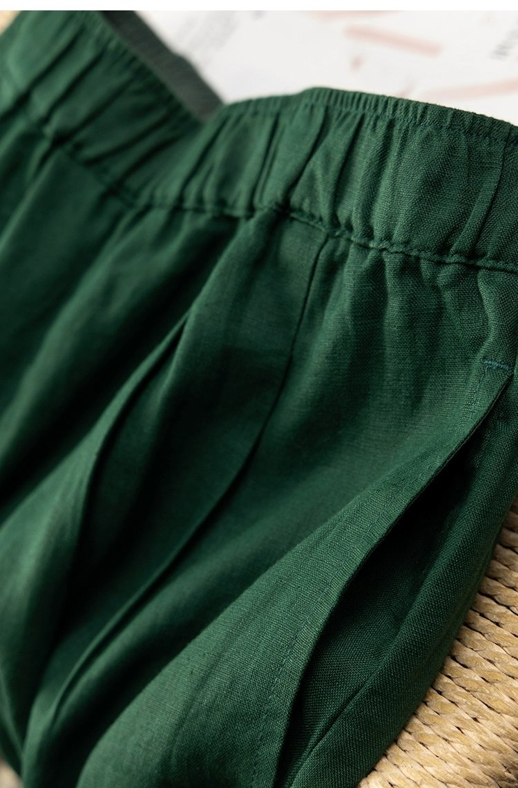 New Arrival Versatile High-Waist Linen Trousers for Women&Rsquor's Casual Wear