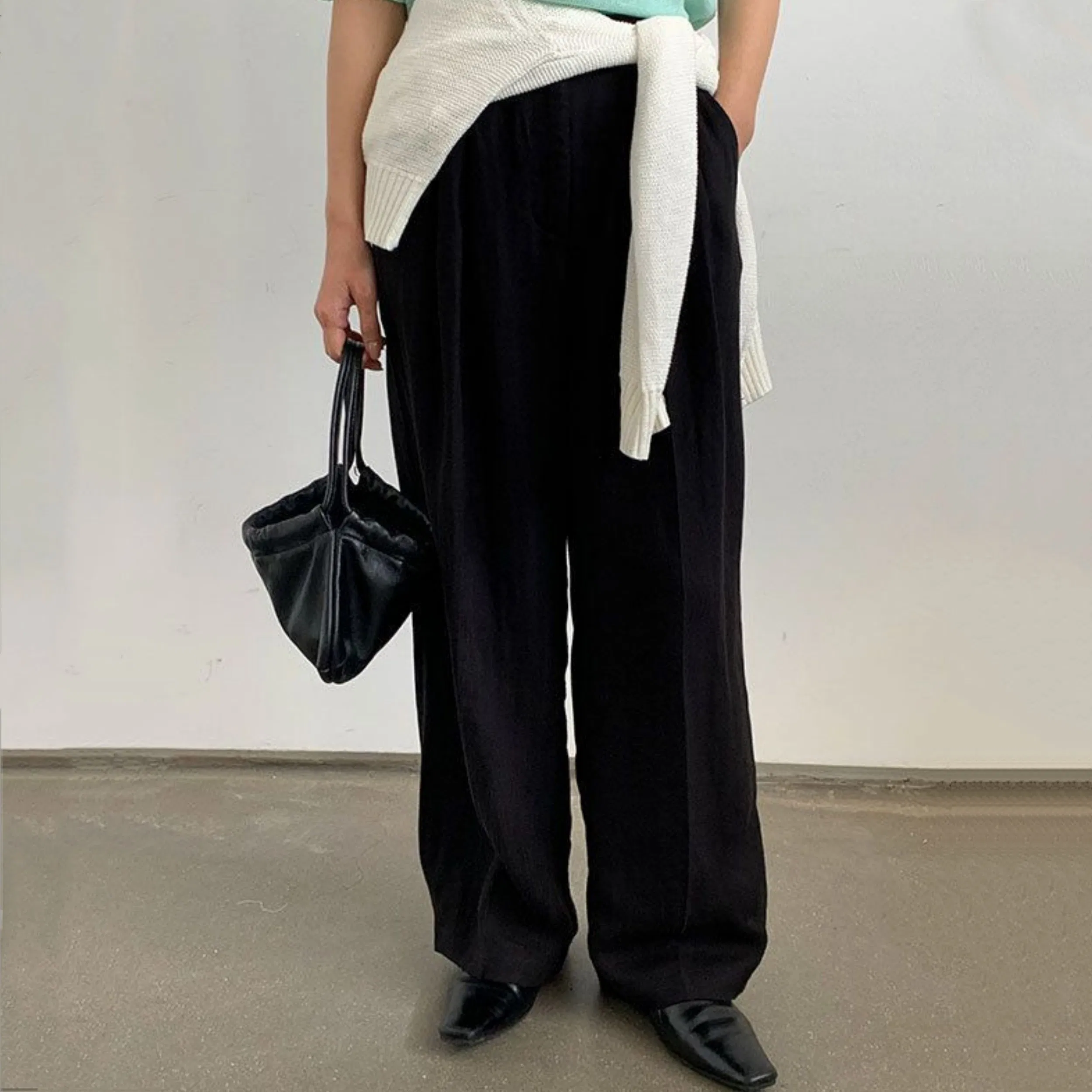 Factory Customization Women's Summer Wide-Leg Pants High-Waisted Breathable Trousers