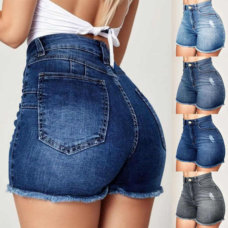 Women's Summer High Waisted Mini Denim Shorts Sexy Women