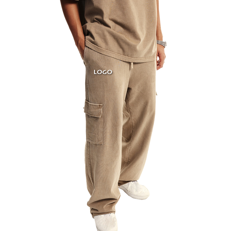 Fashion Casual Thin Multi Pocket Loose Men's Trousers High Street Straight Leg Mens Cargo Pants