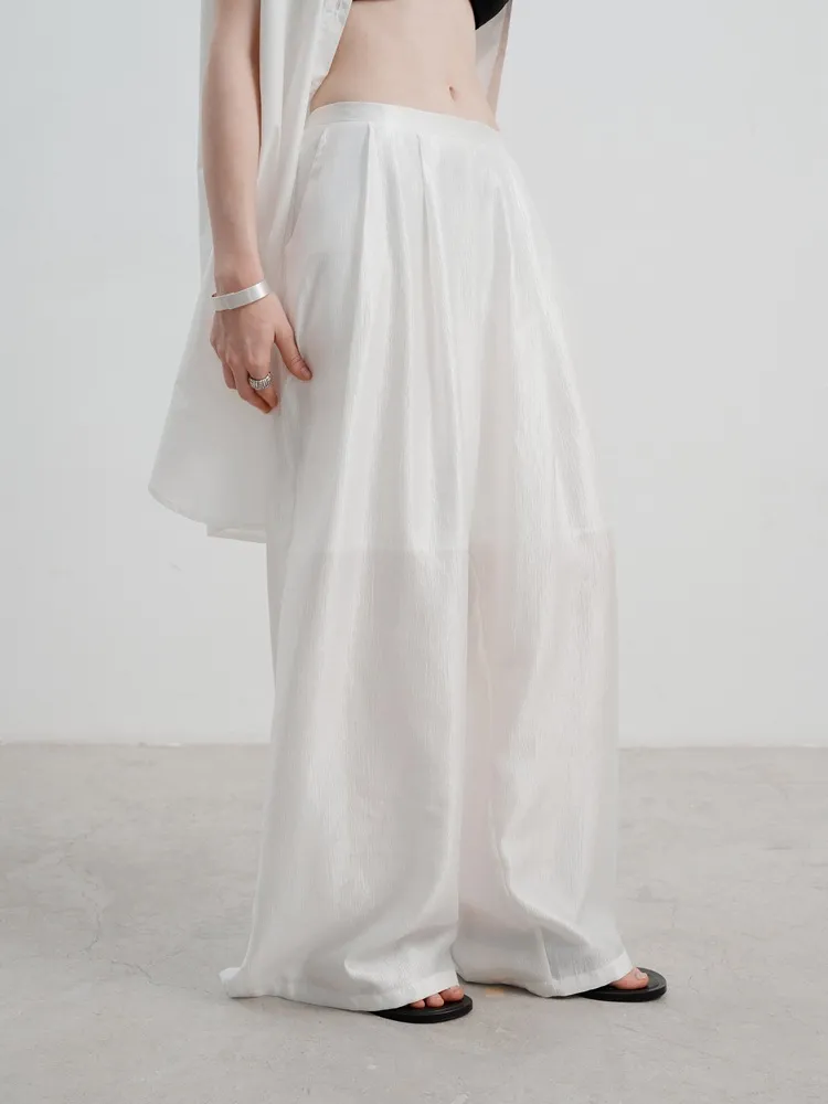 Acetate Wide-Leg Pants Detail 6