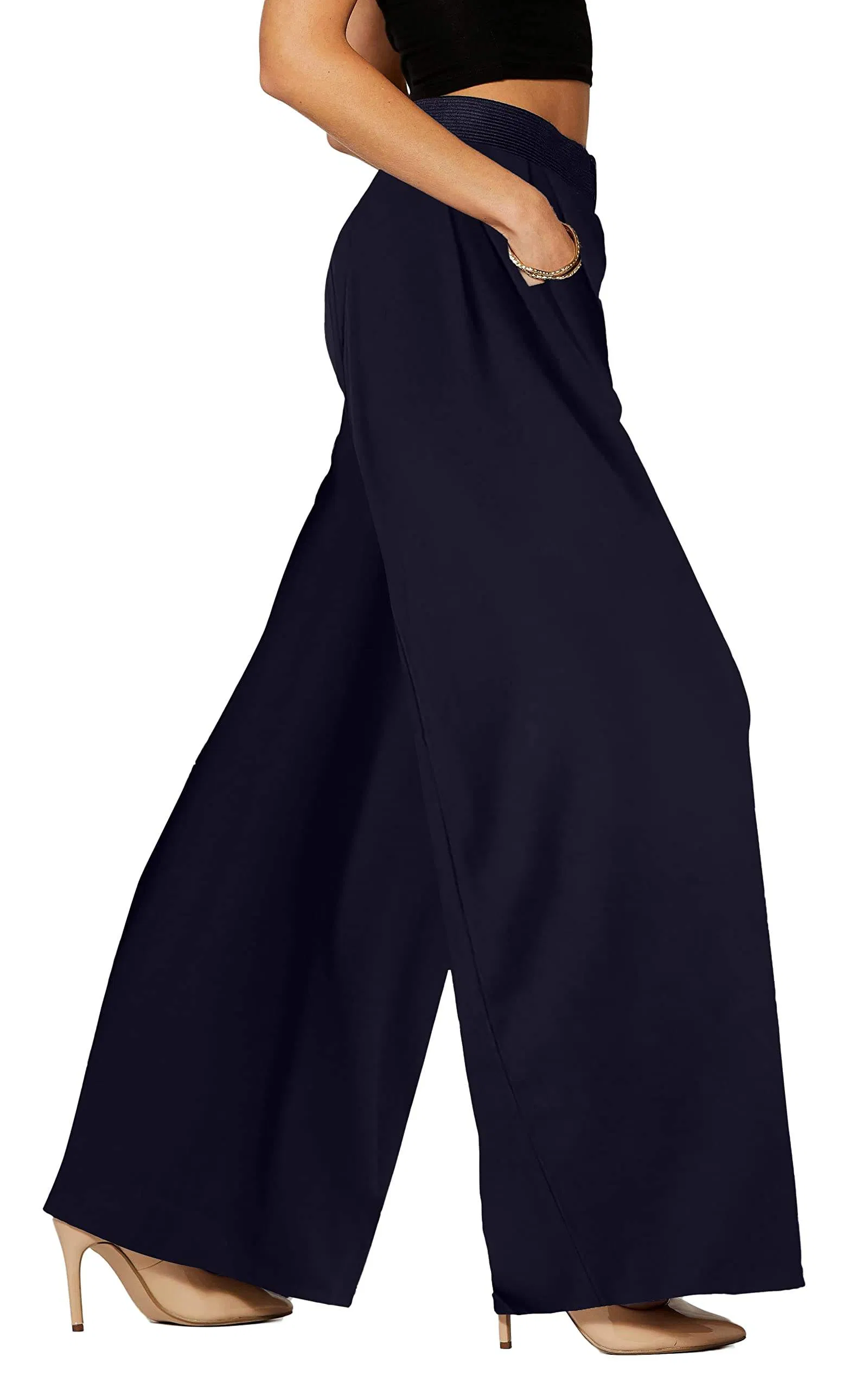 Chic High Waist Wide Leg Trousers for Women Office Wear