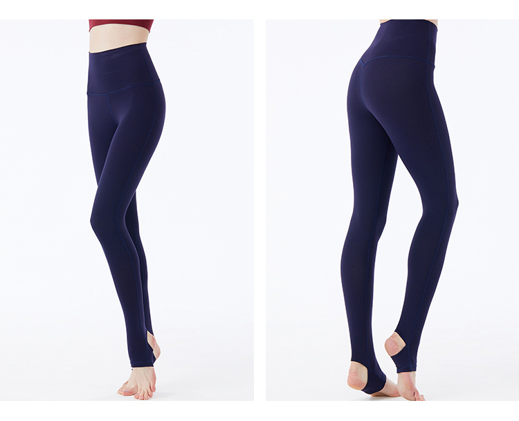 High Fashion Women High Waist Stirrup Jogging Running Tight Trousers Pure Colors