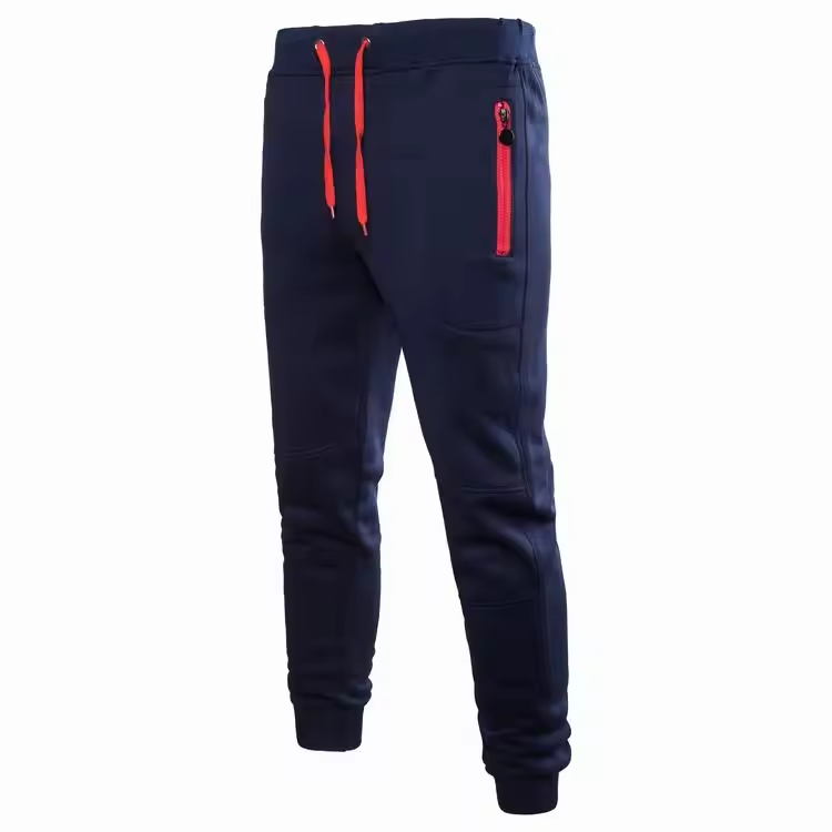 New Men's Slim Fit Joggers Pants Casual Gym Trousers with Zip Pockets Skinny Athletic Bottoms Wholesale