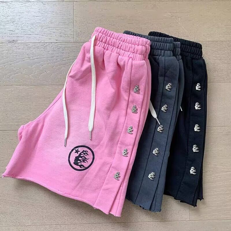 Hellstar Summer Athletic Shorts with Elastic Waistband, Breathable Fabric