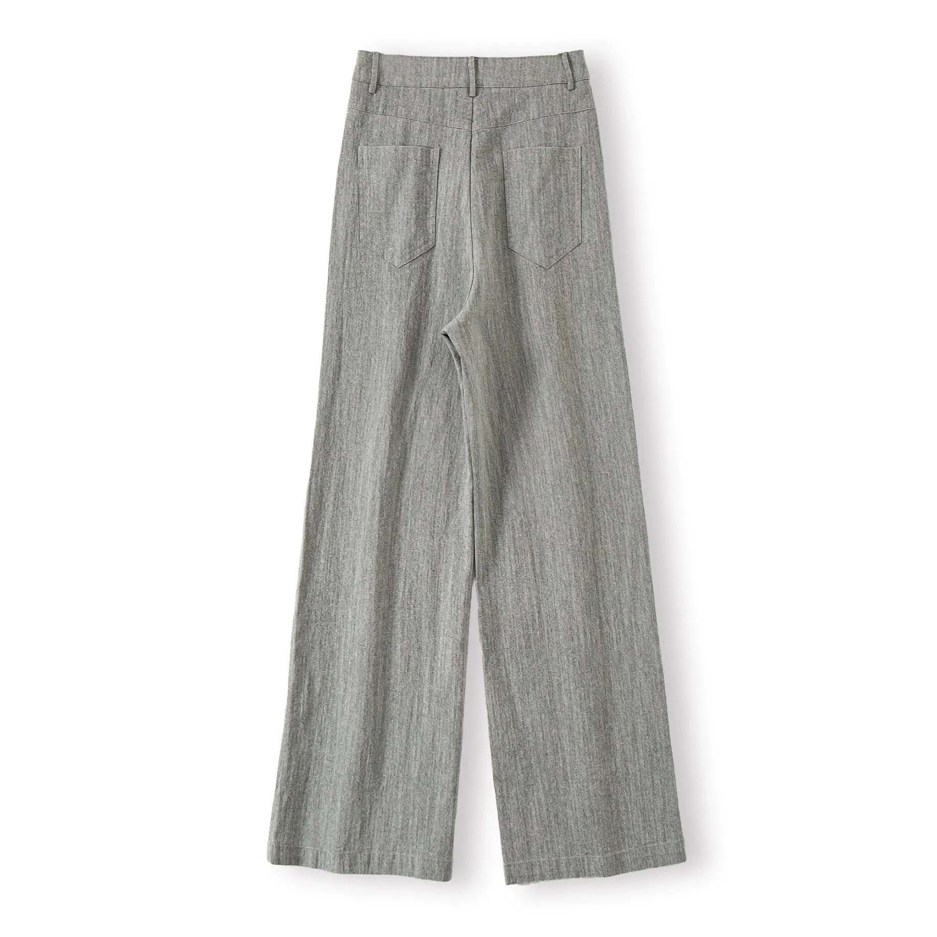 Women's Linen-Cotton High-Waist Wide-Leg Trousers