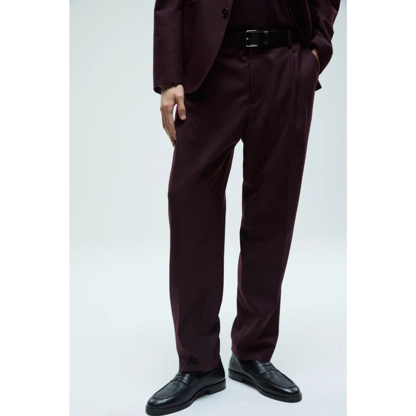 Tailored Men's Formal Suit Pants Customized Wholesale Pleated Pure Wool Fabric Trousers for Man Official Wear