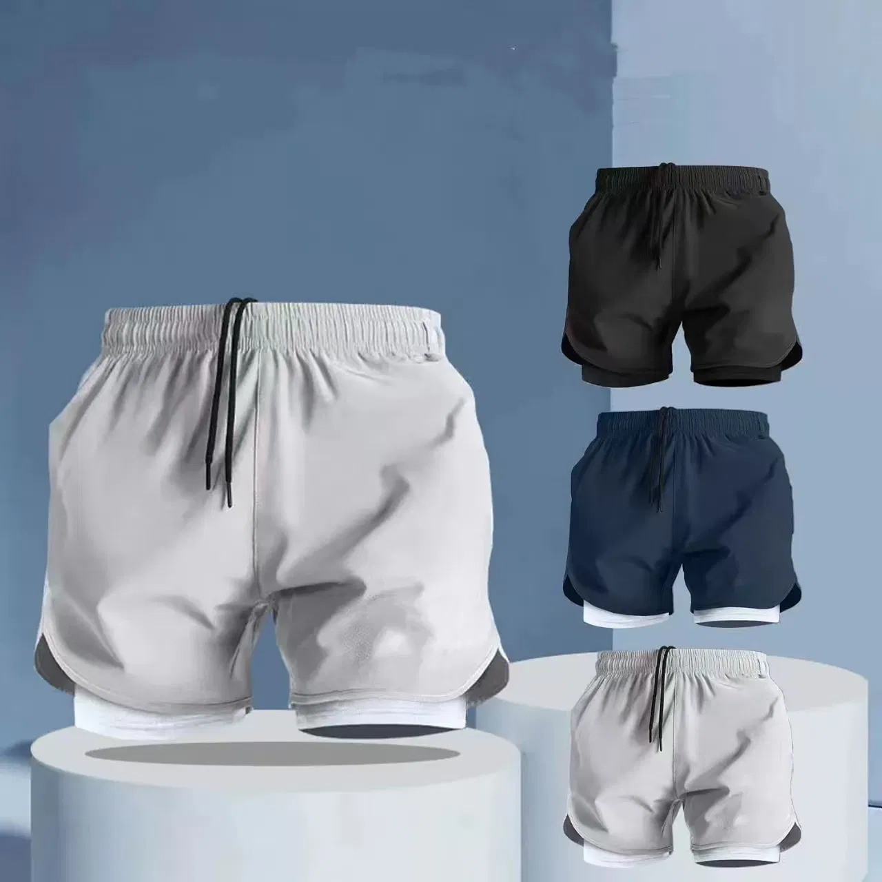 Athletic Gym Mens Shorts - Workout Black Quick Dry Basketball Shorts with Pockets for Running Casual Activewear