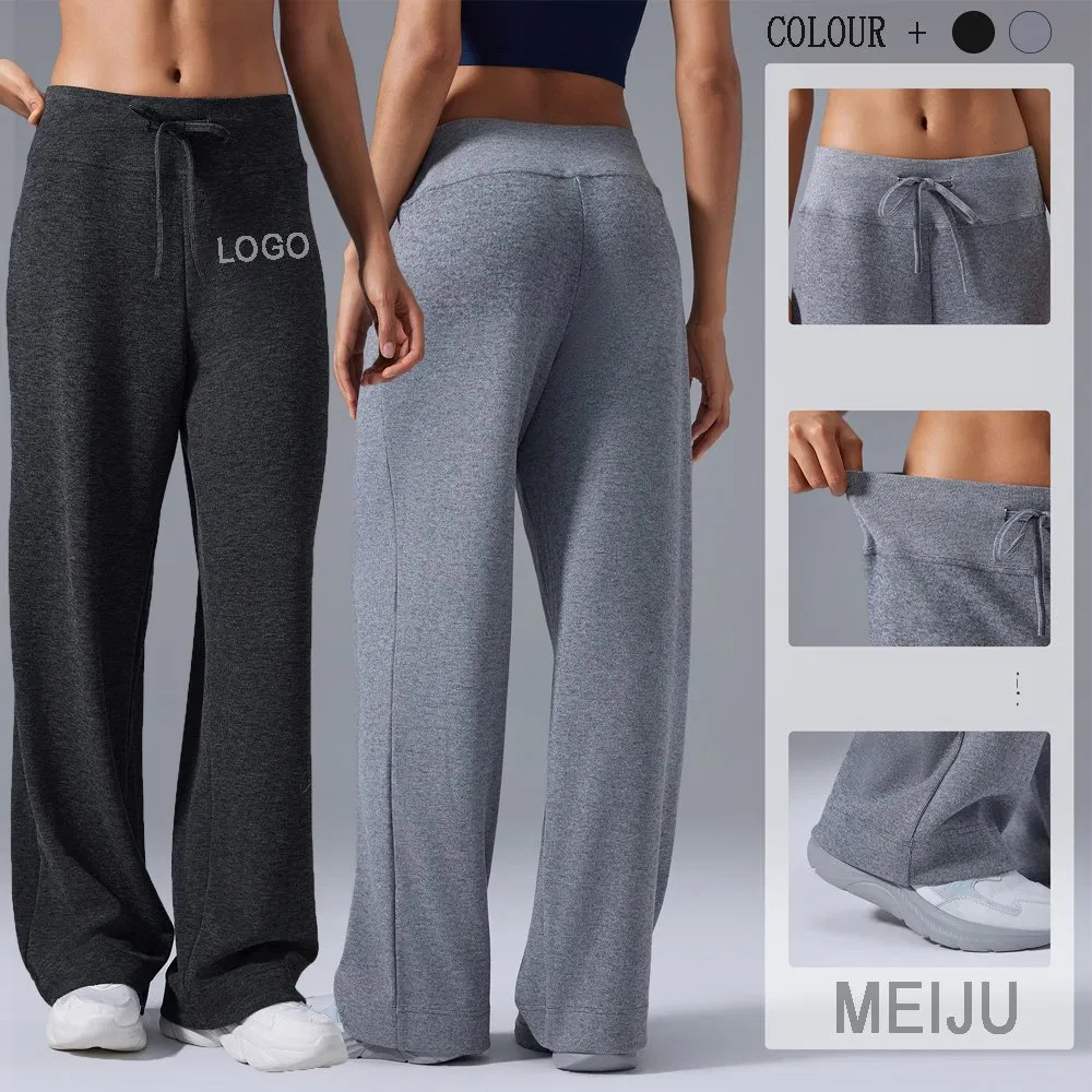 Women's Lounge Pants Wide-Leg Yoga Sweatpants High-Waisted Drawstring Loose Workout Jogger