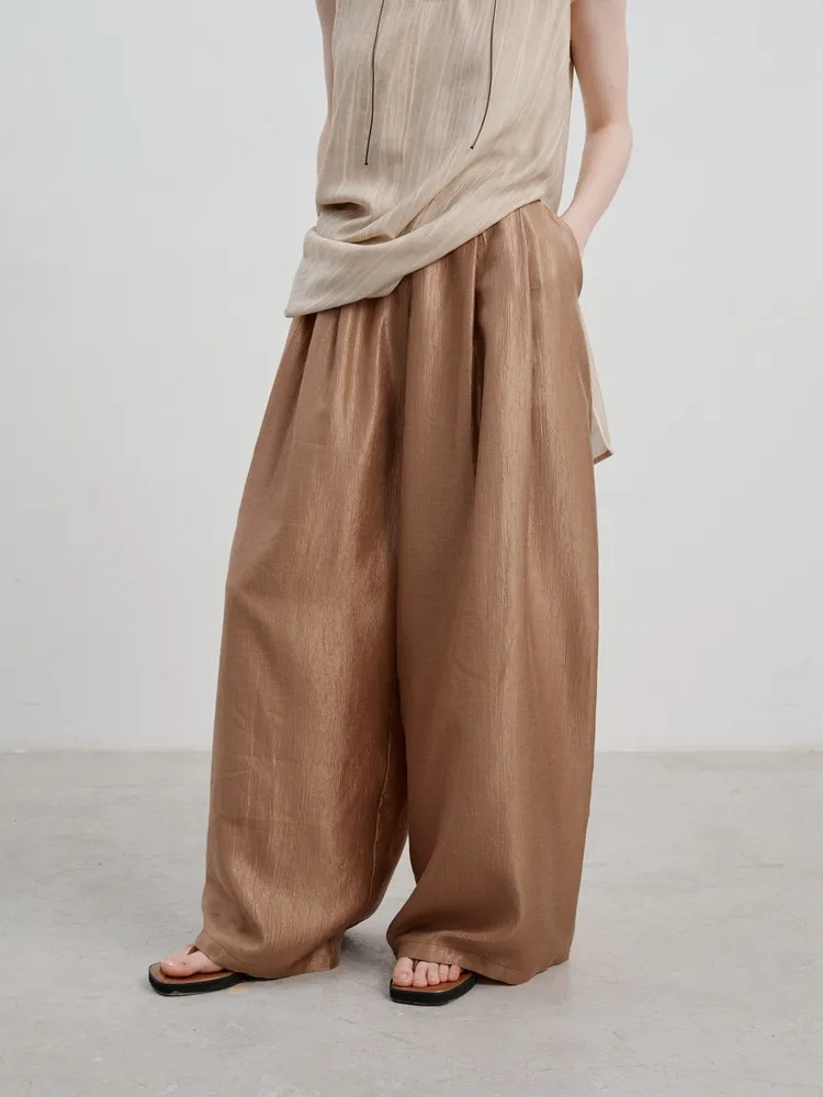 Acetate Wide-Leg Pants Detail 1