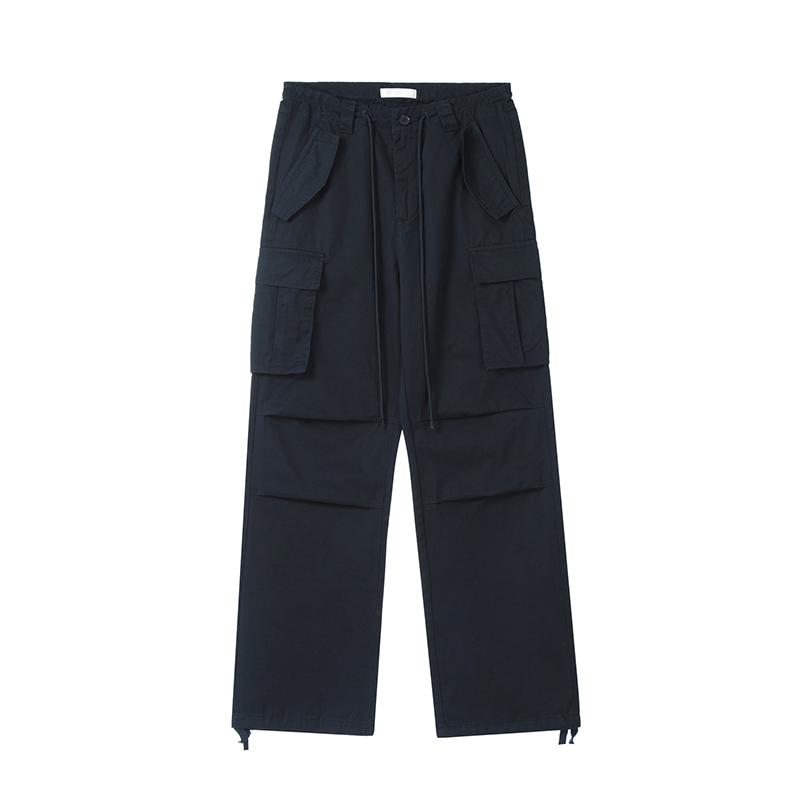 Manufacturer Clothing Quality Y2K Baggy Relaxed Womens Tall Navy Blue Cargo Pants Trousers with Drawstring