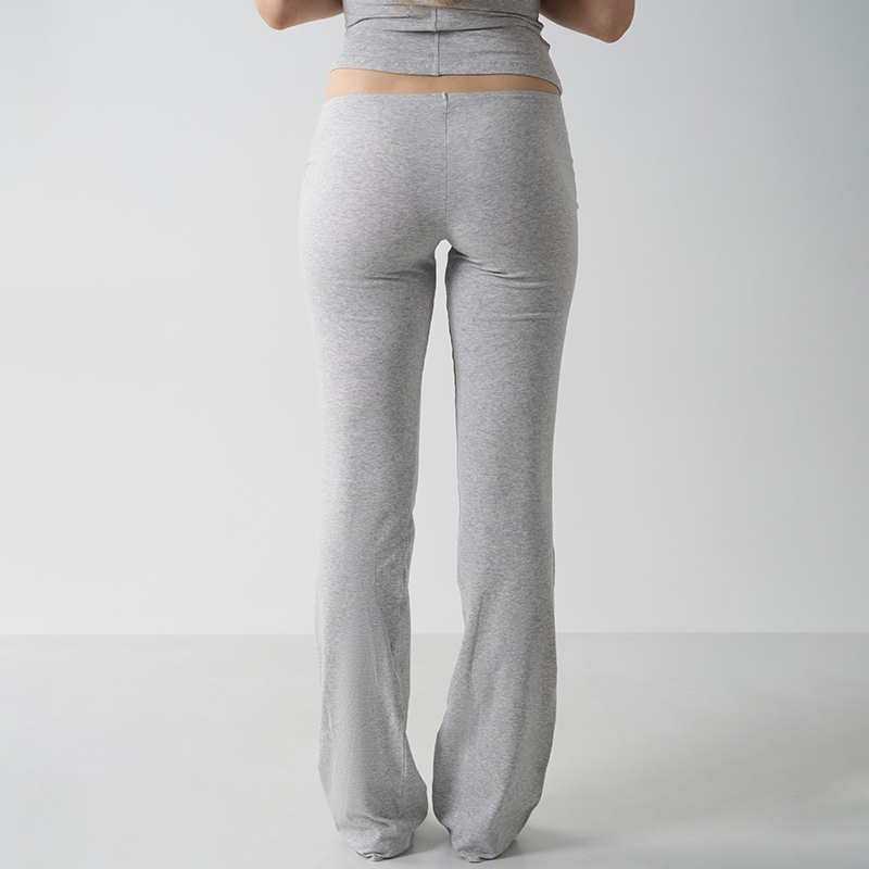 Cotton Jersey Heart Flare Legging Flared Cotton Low-Rise Slim Fit Heart-Cut Trousers