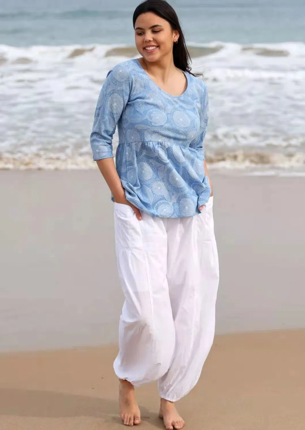 Womens Casual Linen Beach Pants