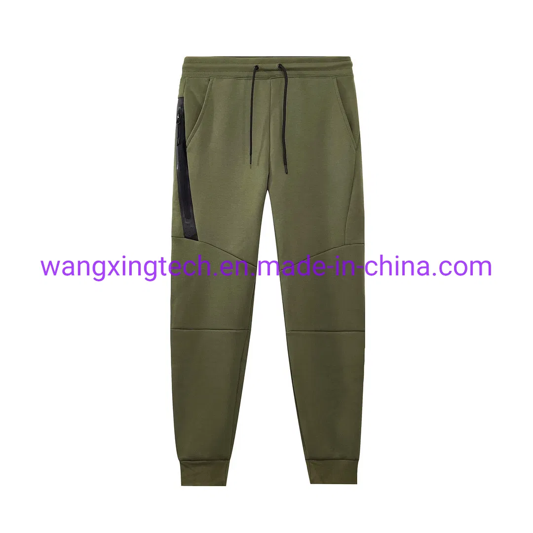 Wholesale Spring and Autumn New Sports Pants Stitching Slim Fit Taped Zipper Tech Fleece Sweatpants Cotton Casual Trousers Men