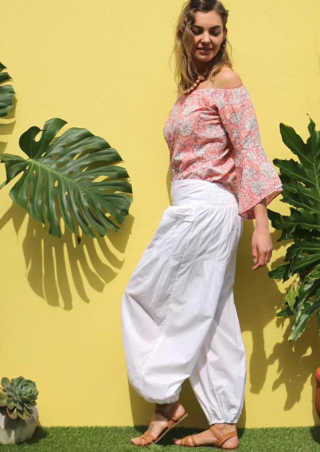 Womens Casual Linen Beach Pants