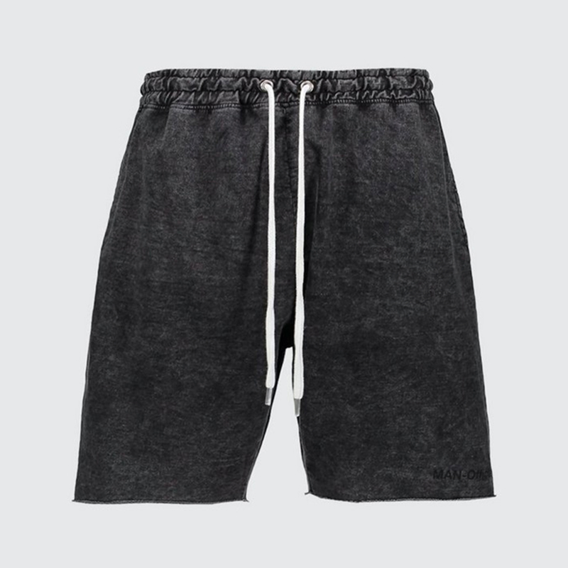 Custom Acid Wash Raw Hem Oversized Gym Sports Running Cargo Shorts Men