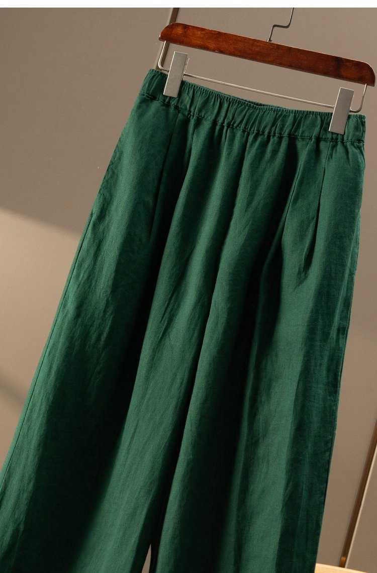 New Arrival Versatile High-Waist Linen Trousers for Women&Rsquor's Casual Wear