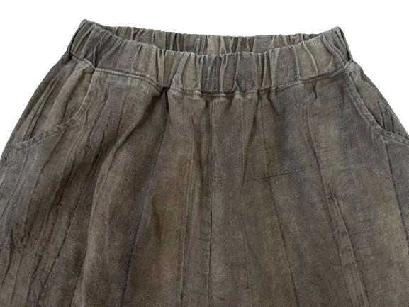 Women's Fashionable Cotton and Linen Trousers with Loose Elastic Waistband