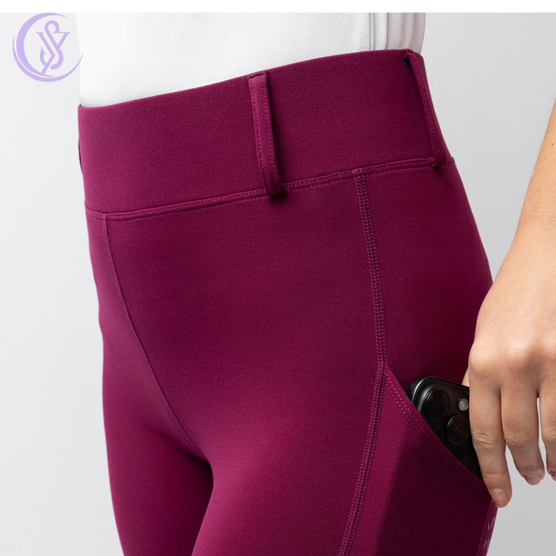 OEM Custom Logo Red Supportive Full Seat Horse Riding Tights