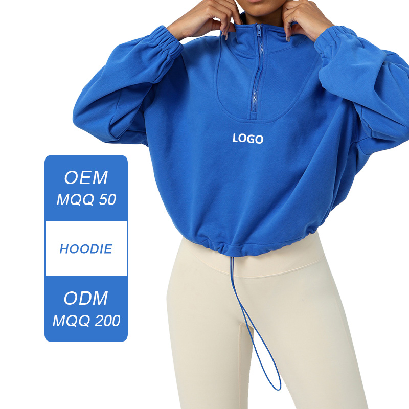 Sm2315 Women Loose Long-Sleeved Recreational Sports Hoodie Top Outdoor Running Cycling Training Zipper Coat Hoodie