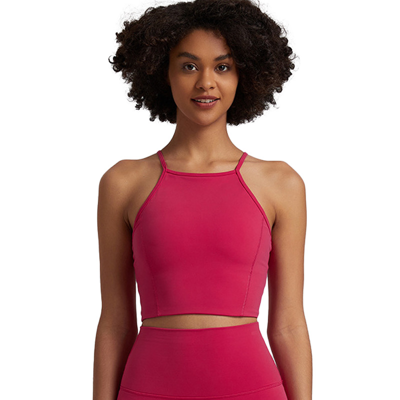 Lulu Fashion Woman's Sleeveless Crewneck Yoga Tops Buttery Soft Crossover Strapy Sexy Breathable Cami Fitness Workout Cropped Tank Tops