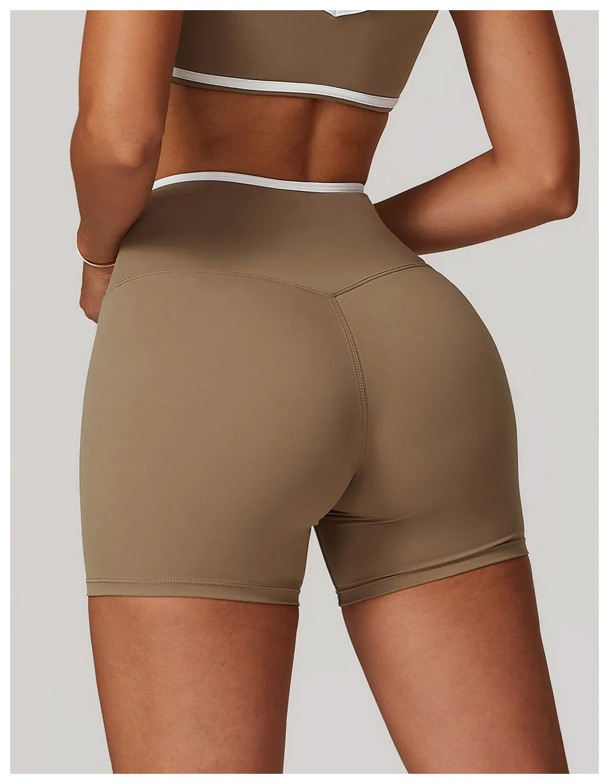 Cross High Waist Yoga Shorts Tight Nude Peach Hip-Lifting Sports Shorts