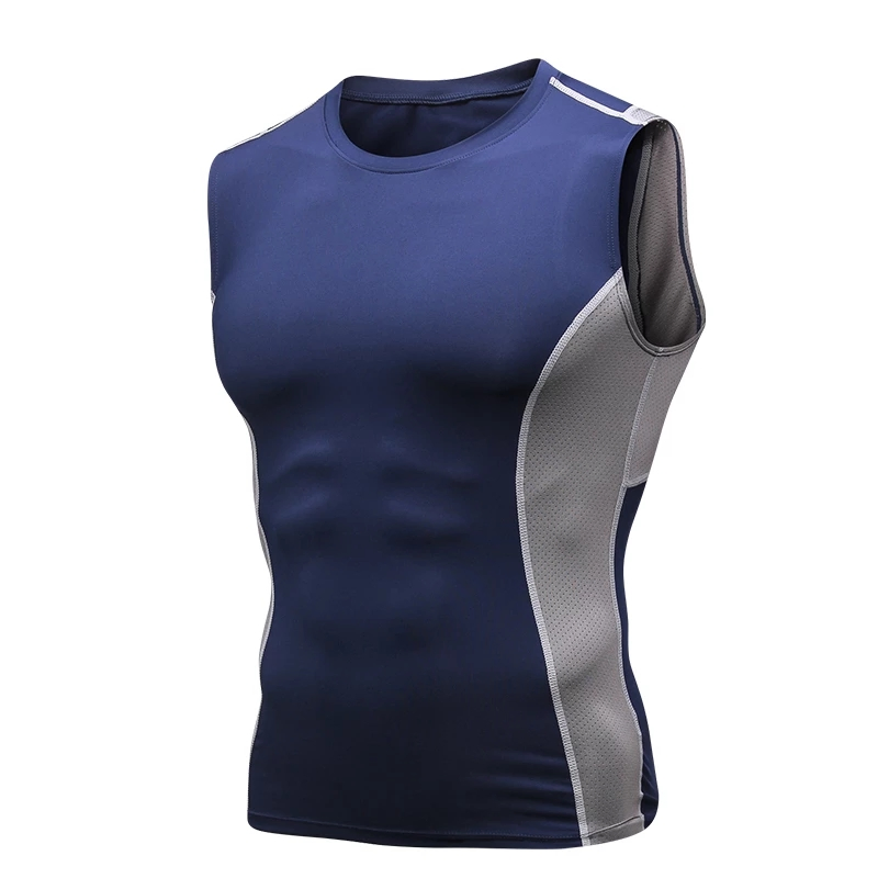 Men Running Vest Gym Sleeveless Rashguard T-Shirts Fitness Bodybuilding Quick Dry Breathable Shirts Men's Training Tank Tops