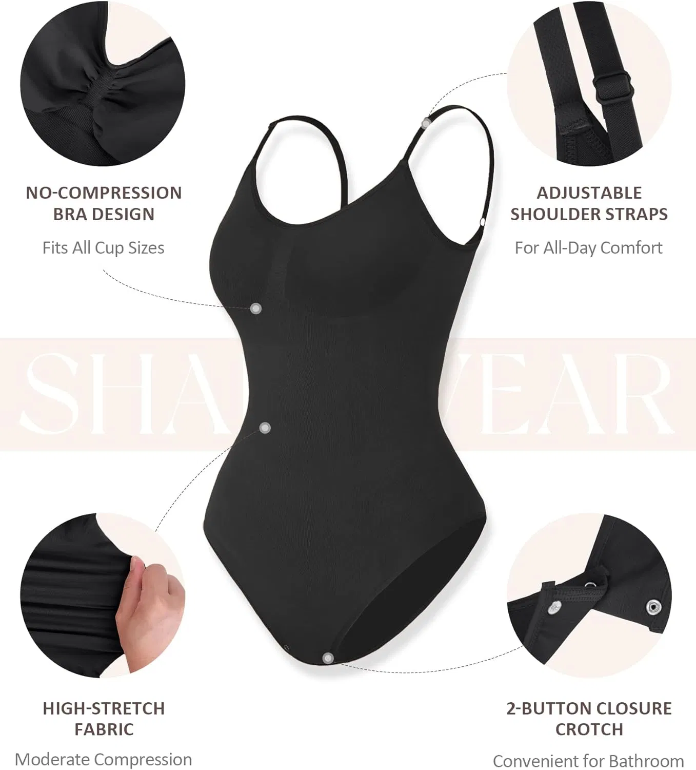 Custom Service Tummy Control Shapewear Women One Piece Compression Bodysuit Seamless Slimming Full Body Shaper