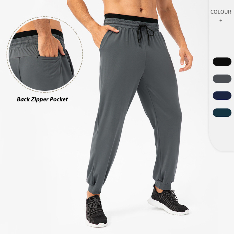 Wholesale Sports Jogger Pants with Hidden Back Zipper Pockets, Custom Logo Tapered Training Soccer Athletic Pants Running Workout Cool Dry Track Pants for Men