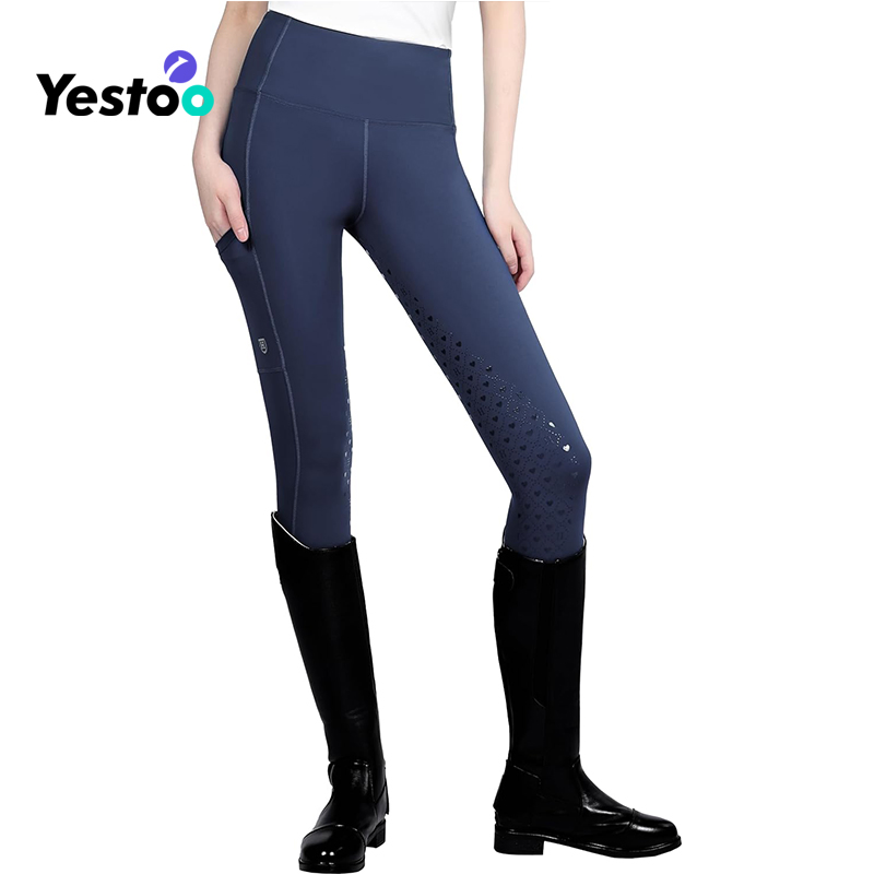 Women's Full Seat Riding Tights with Double-Layer Pockets Equestrian Breeches