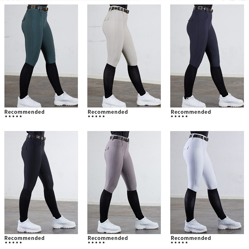 Wholesale Breathable Compression Equestrian Breeches Half Seat Grip Horse Racing Tights
