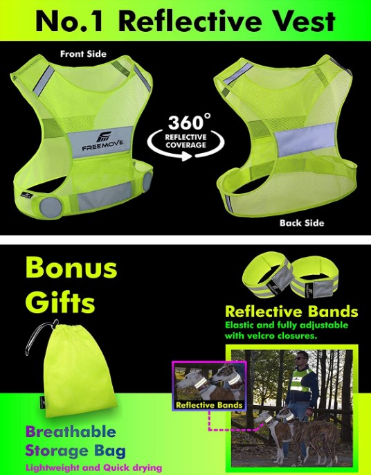 Reflective Vest Running Gear Ultralight Runner Safety Vest+Armbands &amp; Bag
