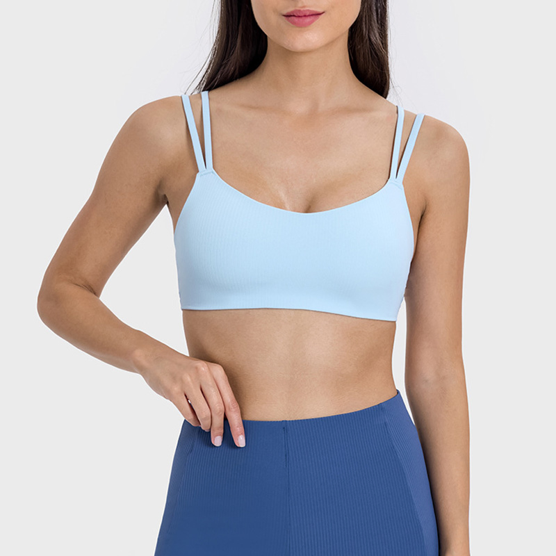 Wholesale Factory Women's Sports Bra, Lightweight Straps Women's Yoga Bra Support Tank Top, Integrated Cups