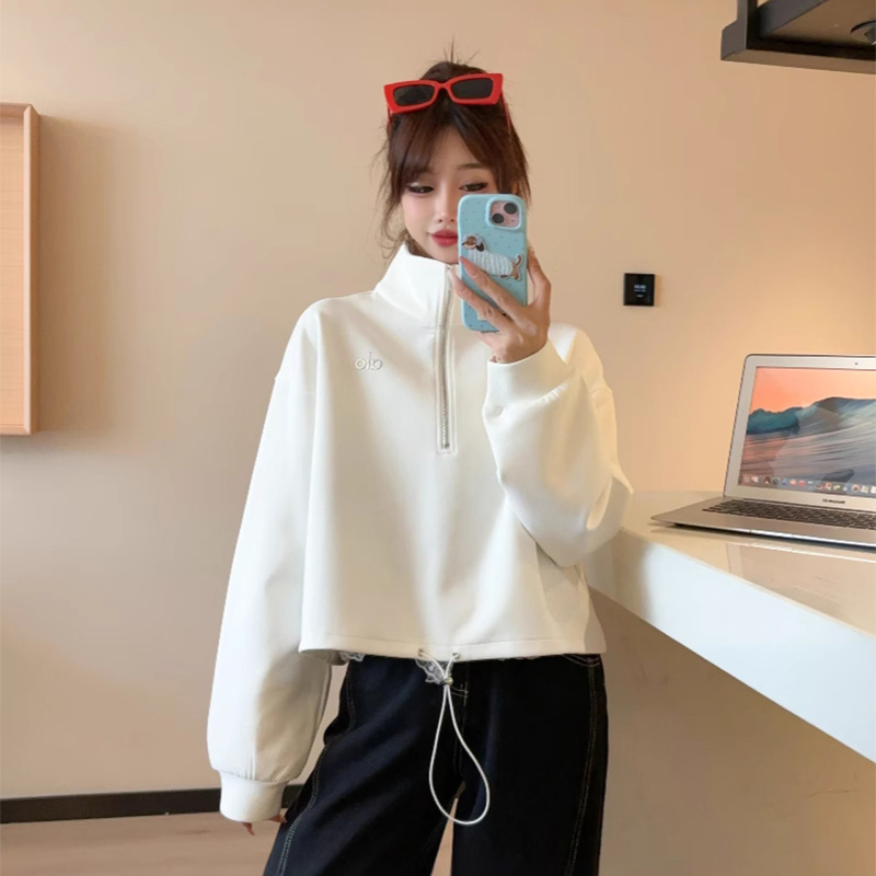 Custom Sports Sweatshirt for Autumn and Winter Running, Half Zipper Training, Long Sleeved Outerwear, Half Zipper Hoodies Women