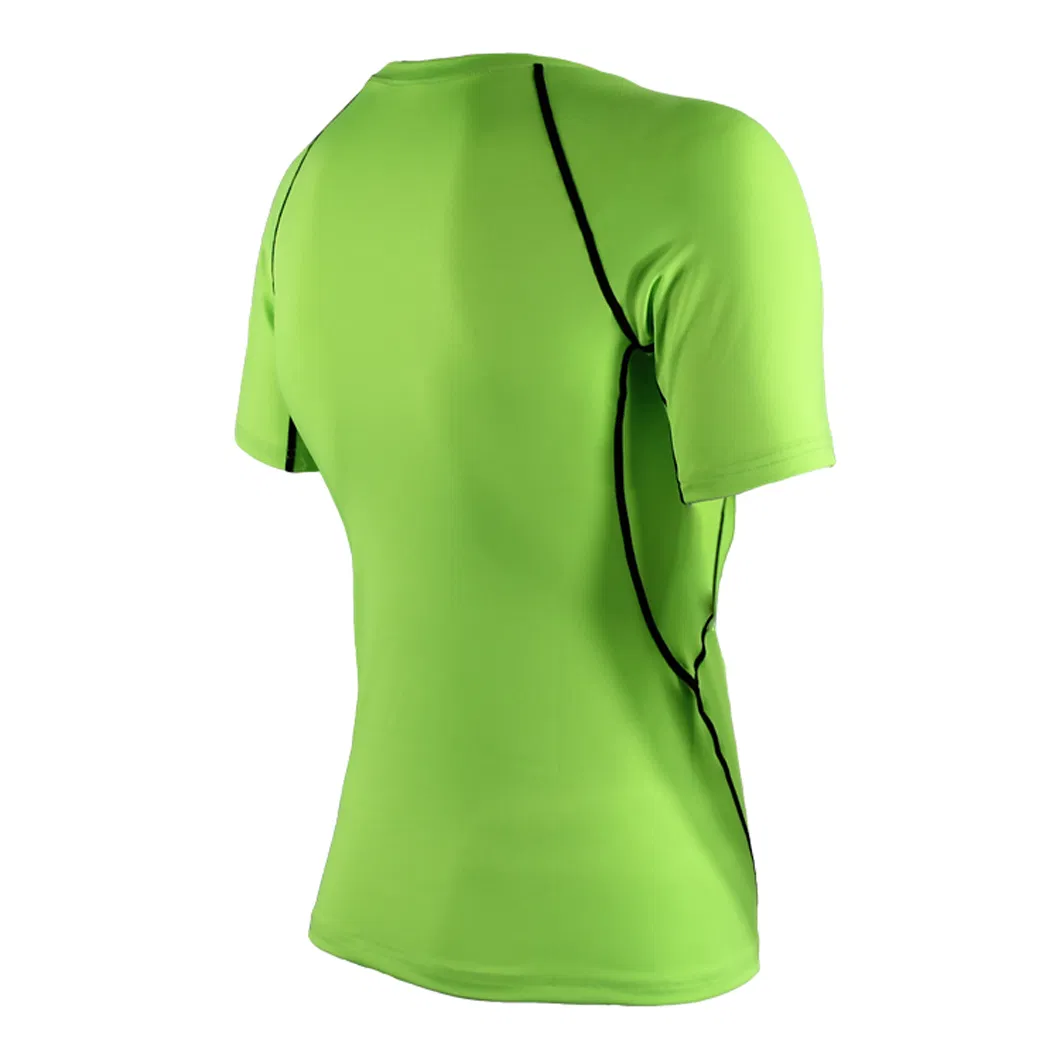 Quick Dry Fitness Breathable Blank Shirts Round Neck Muscle High Quality Running Workout Compression Shirt