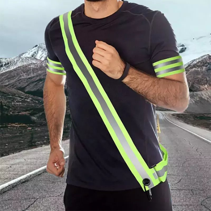 Reflective Sash Reflective Belt Adjustable Reflective Waistband Belt for Running in The Dark