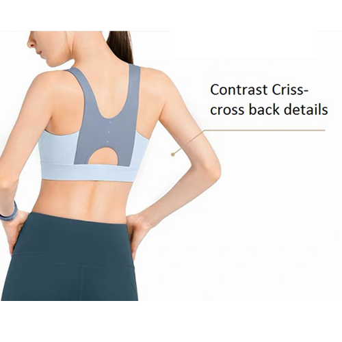 Woman’ S High Support Yoga Sports Bras Racerback Front Zip Sports Bra with Padded Cups