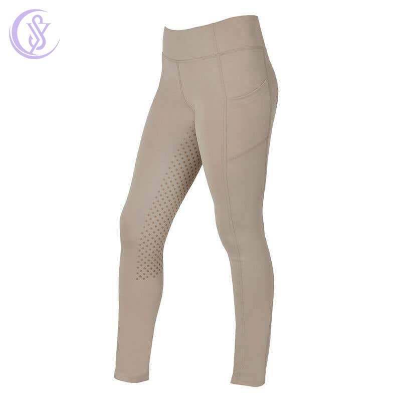 Cozy Soft High Waisted Compression Equestrian Riding Tights for Kids