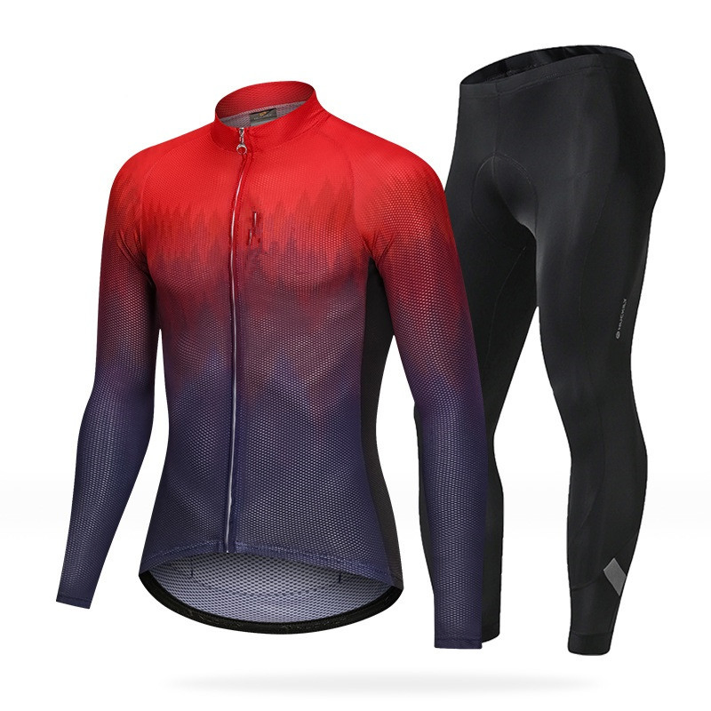 Hot Custom Sportswear Long Sleeve Digital Sublimated Printing Bicycle Clothes Light Material Shirts and Pants Cycling Jersey