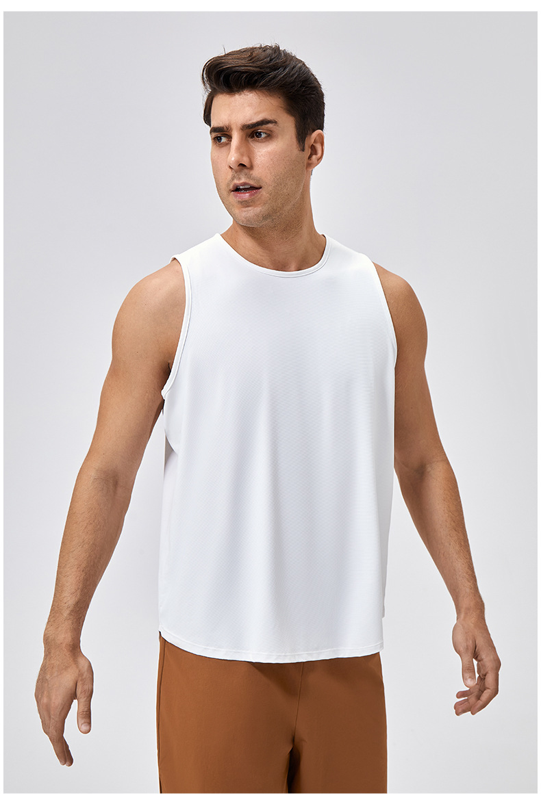 Men's Summer Loose-Fit Quick-Dry Gym Tank Top Breathable Mesh Running Workout Shirt