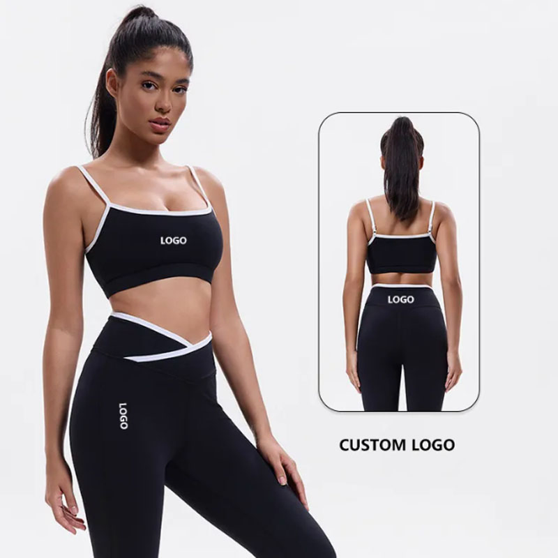 Quick-Dry Workout Cross Push up Sport Bra Hip-Lifting Running Cycling Fitness Fashion Shorts with Pockets 2 Pieces Gym Women Training Yoga Clothes