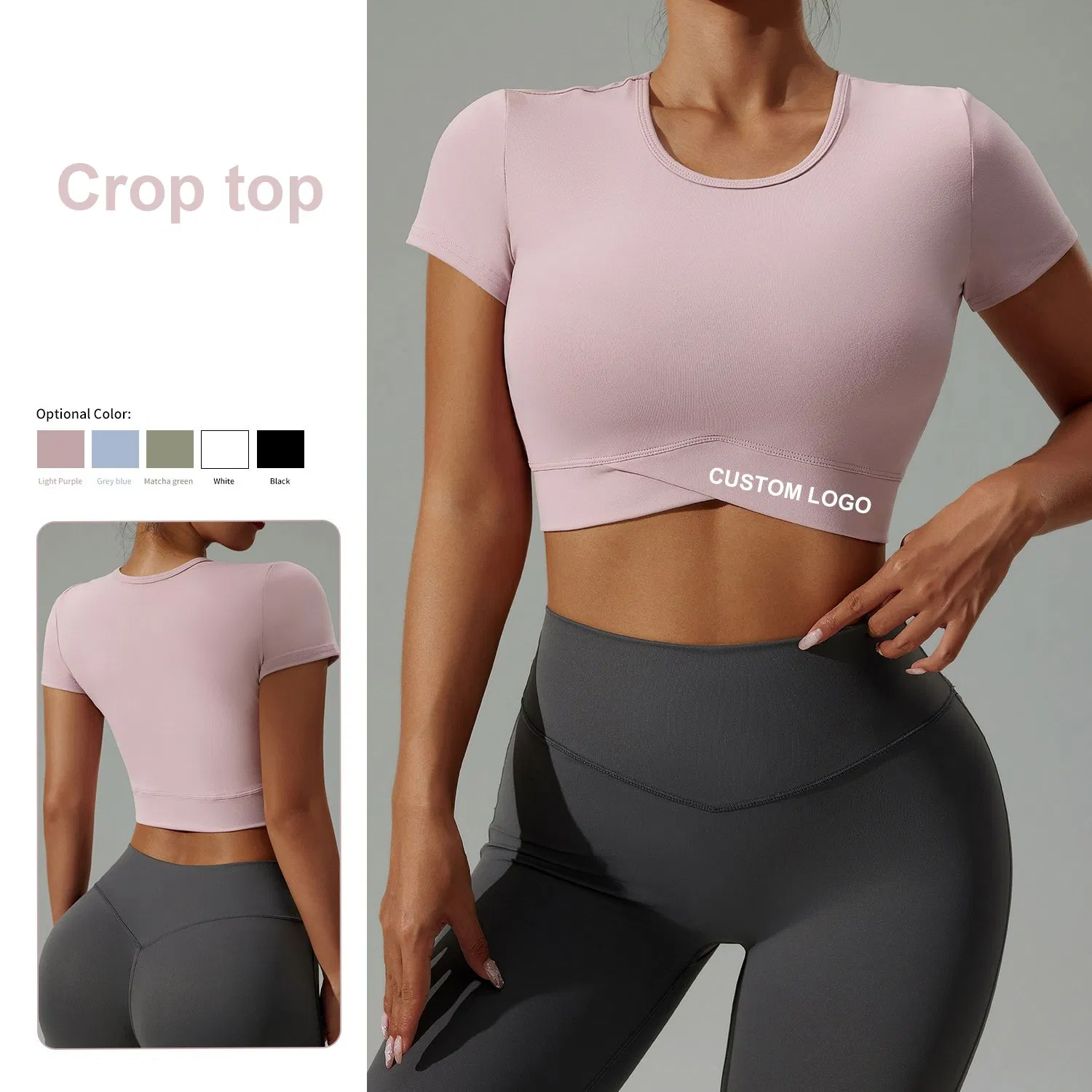 Wholesale Yoga T-Shirt Women's Crop Top Fitness Short-Sleeve High-Elastic Breathable Yoga Top
