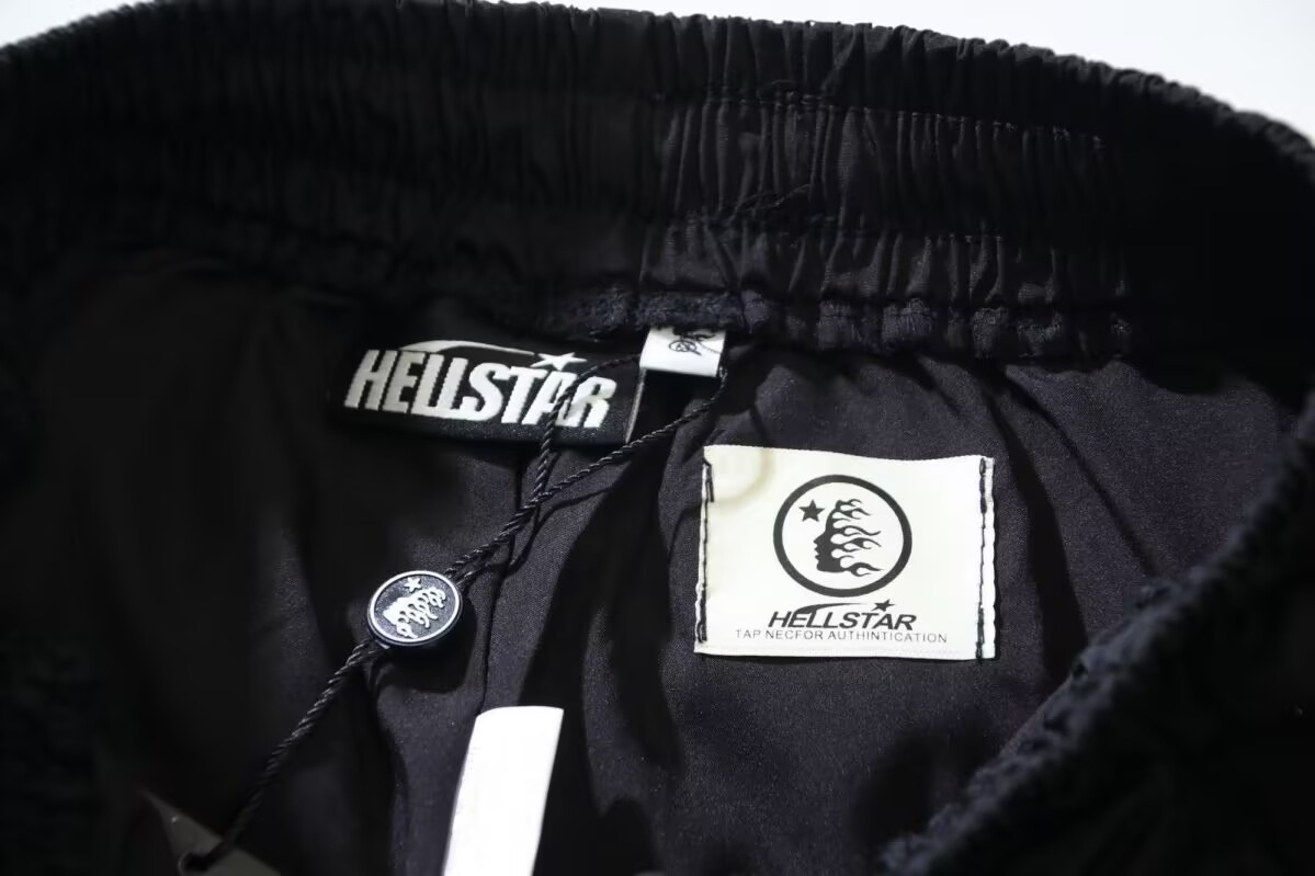 Hellstar Men Lightweight Nylon Track Pants Snap-Side Sporty Streetwear