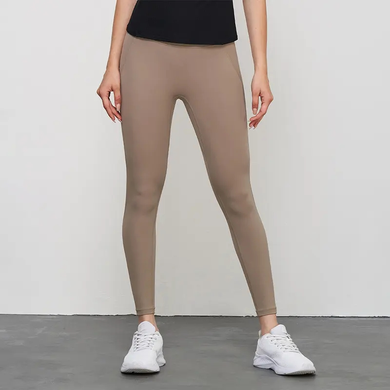 Wholesale Clothes Women Nylon No Underwear Compression Stretchy Yoga Pants High Waist Butt Lift Luxury Workout Running Gym Sports Wear Leggings