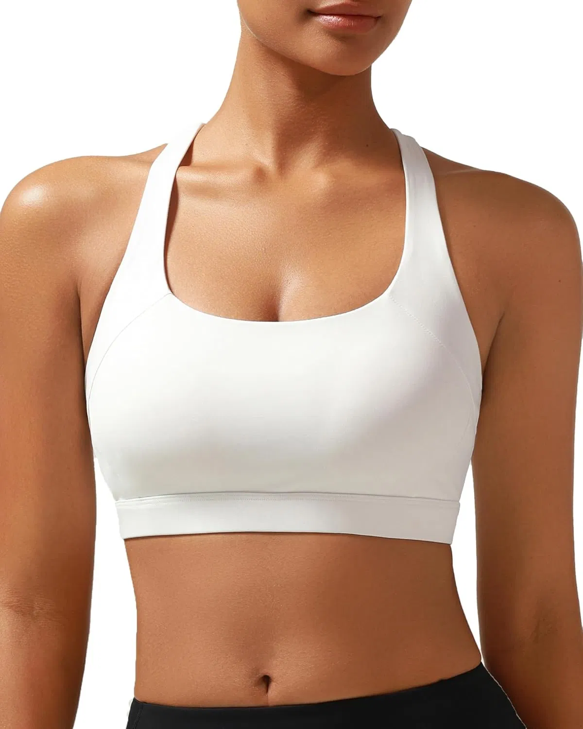 Sports Bras for Women, U Back Padded Medium Support Wireless Yoga Workout Longline Sports Bra with Removable Cups