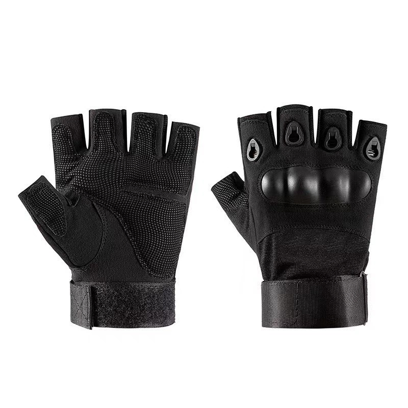 Heavy Duty Impact Protection Men Fingerless Workout Training Fitness Climbing Sports Gloves