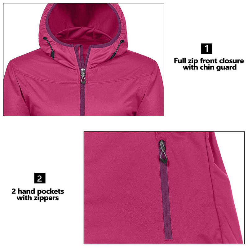 Women's Lightweight Windbreaker Windproof Water Repellent Tactical Softshell Jacket for Running Hiking