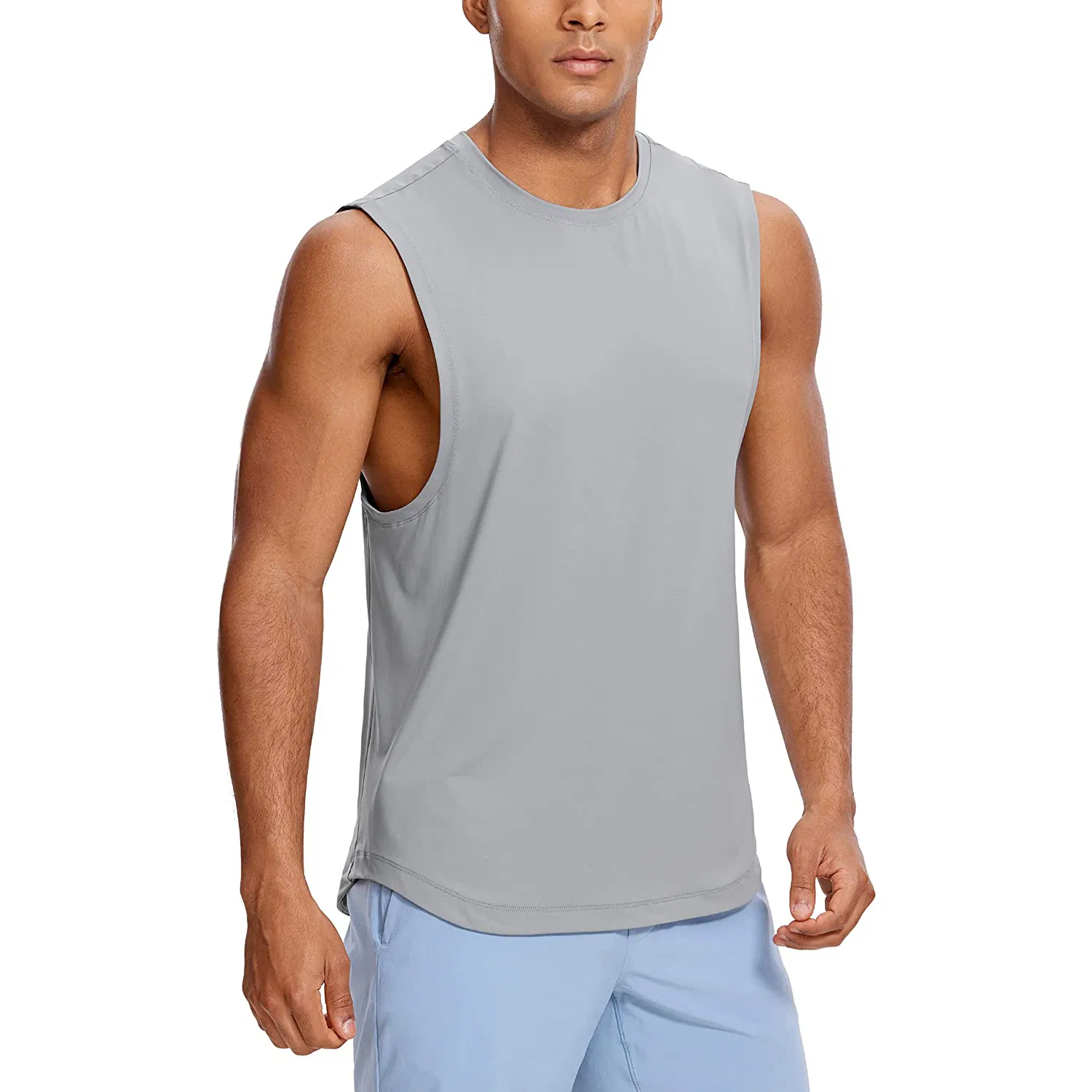 Best Selling Muscle Tank Top Quick Dry Pure Color Running Sports Singlet Gym Breathable Clothing Elastic Fitness Tank Vest Mens